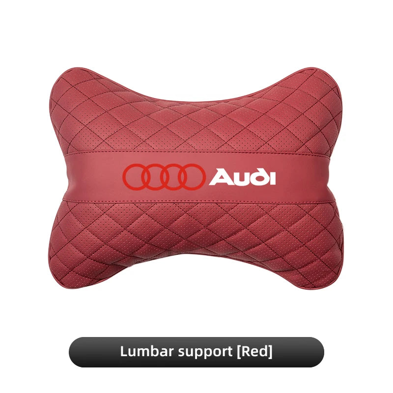 Car Seat Head Support Cushion Lumbar Pillow Interior Accessories For Audi Sline A1 A3 A4 A5 A6 A7 A8 B8 B9 B6 C6 Q2 Q3 Q5 Q7 Q8