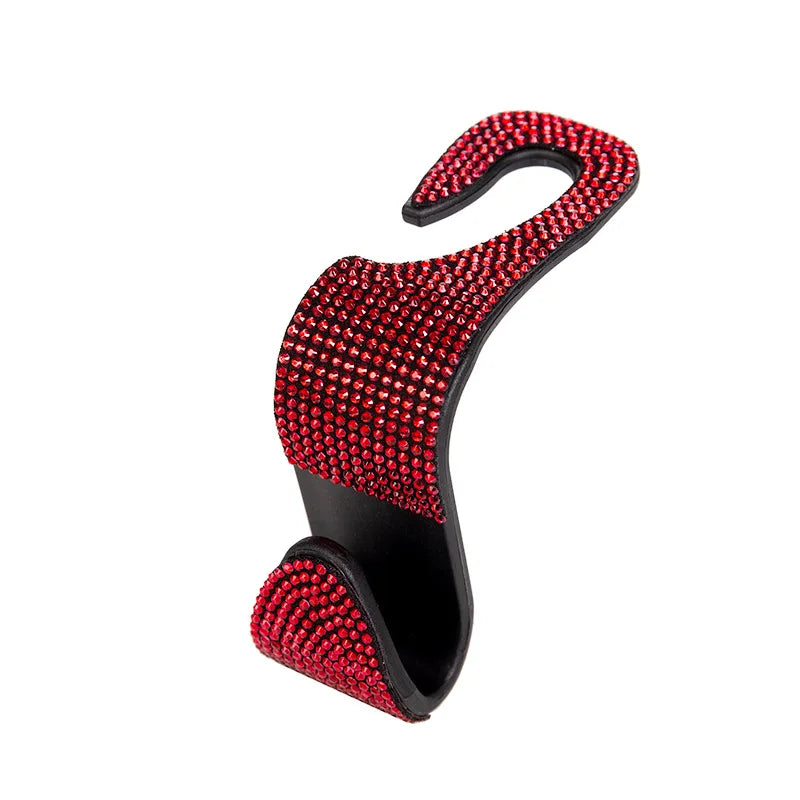 Rhinestone Decor Car Seat Back Hook Hanger Universal Bling Diamond Vehicle Auto Headrest Storage Holder Car Accessories