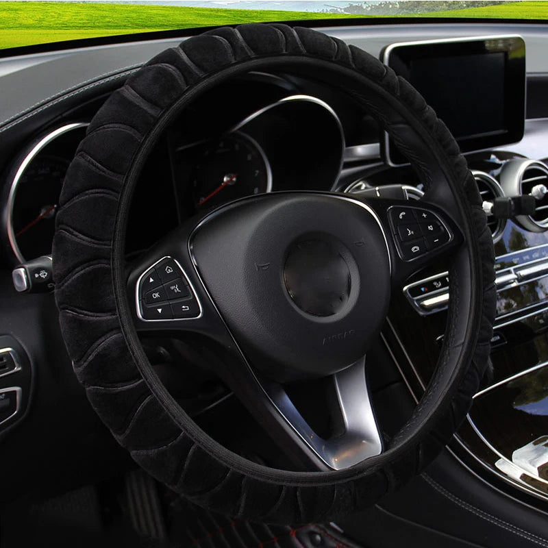 37-39cm Universal Car Steering Wheel Covers Winter Soft Warm Plush Steering Wheel Cover Auto Interior Decoration Accessories