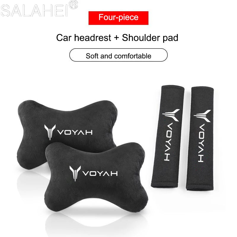 Car Headrest Rest Neck Pillow Cushion Seat Belt Shoulder Pads For Voyah Dreamer Dream Free 318 PHEV COURAGE Galvanized Accessory