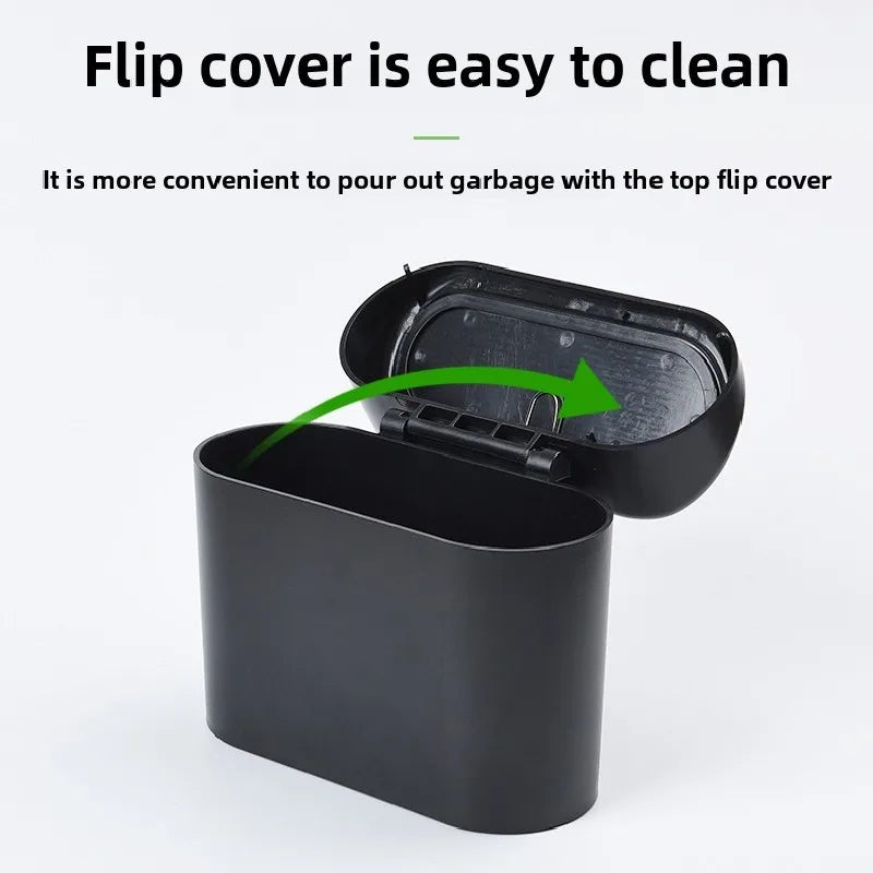 For Suzuki Swift Alto 2023~2025 Car Trash Bin Black Square Pressing Storage Box Sundries Organizer Hanging Trash Can Accessories