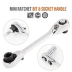 Rafford Mini Treble 1/4 Ratchet Wrench Double Ended Quick Socket Ratchet Wrench Screwdriver Hex Torque Wrenches Set 2in1 Spanner