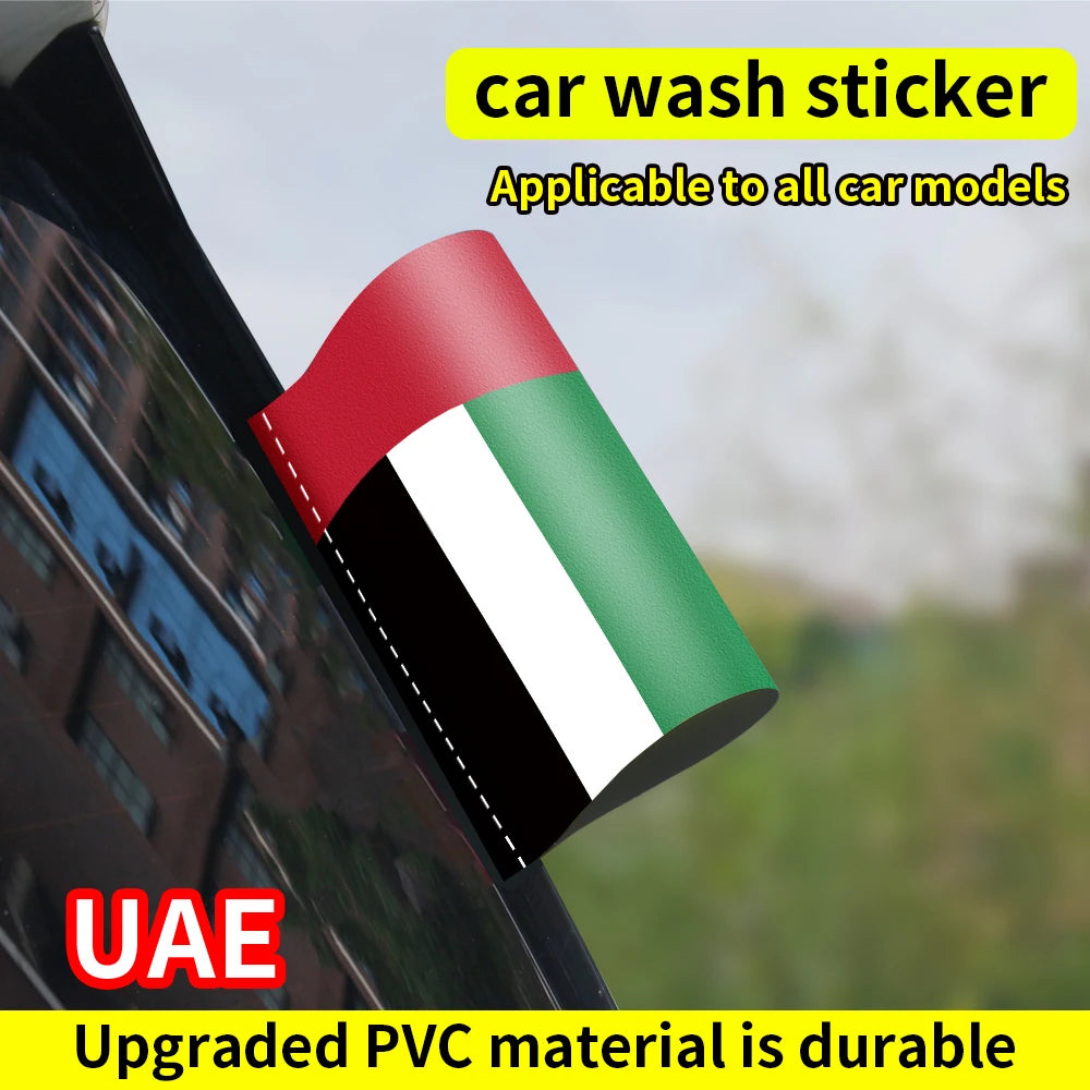 UAE Flag Logo Sticker Auto Window Trunk Label Wash Label Stickers Decals Waterproof Sunscreen Decorative Stickers Accessories